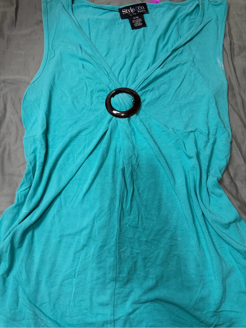 🩵 Style & Co. Turquoise Ring Detail Sleeveless Top 🩵
